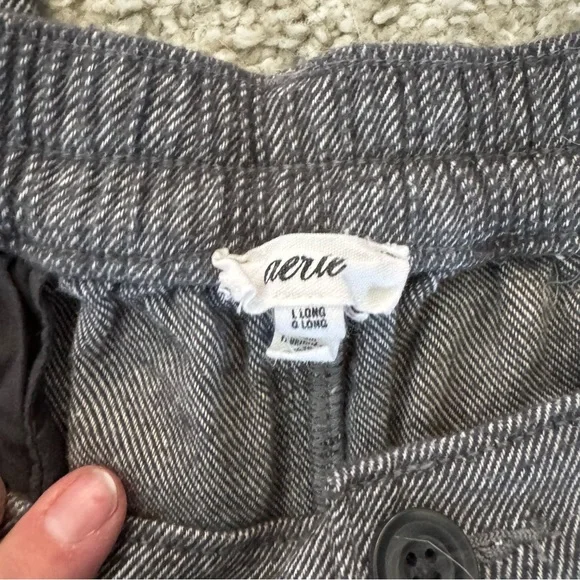 Aerie Anytime high waisted trousers size large long 100% cotton - Picture 5 of 5